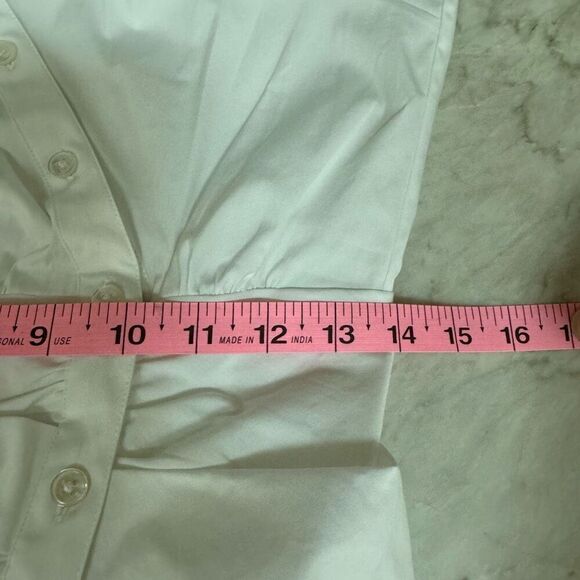 Veronica Beard ruched shirtdress stretch cotton dress white size 2 NWT - Picture 8 of 10